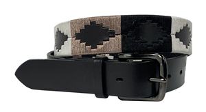 Ceinture en cuir noir d'Argentine de qualité supérieure, dernier design, broderie artisanale avec boucle en acier inoxydable. - Product Image 4