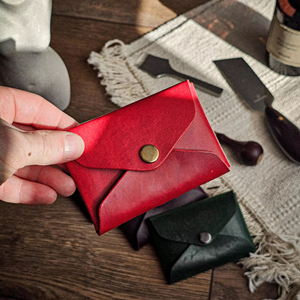 Wholesale Handmade High Quality Vintage Minimalist Button Stitchless Leather Wallet <b>Slim</b> <b>Card</b> Case RFID Protection Cowhide - Product Image 1