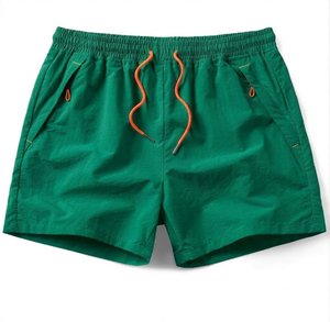 Shorts de course pour hommes de haute qualité en toile 100% coton, séchage rapide, respirant, taille élastique, logo avant, shorts de course pour hommes - Product Image 1