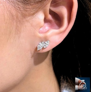 Roy Diamond 3.00ct Lab Grown Marquise Diamond Drop <b>Stud</b> Earrings-Birthday Anniversary Gift Luxury Modern Geometric Design - Product Image 2