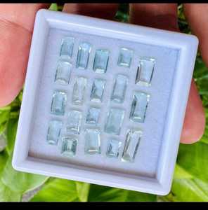 พลอยอะความารีนธรรมชาติทรงบาแกตต์สีน้ำเงินสำหรับทำเครื่องประดับ แหวน จี้ ต่างหู ความใสสูง - Product Image 6