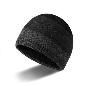 Striped <b>Winter</b> Beanie Knit Skull Cap Soft Warm Ribbed <b>Hat</b> for Outdoor Travel Skiing - Product Image 2