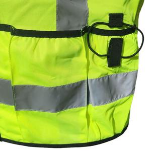 Chaleco de Seguridad de Poliéster Transpirable Fluorescente Reflectante de Alta Visibilidad con Cremallera y Múltiples Bolsillos - Product Image 4