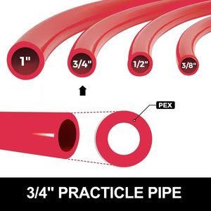 Sistema di Riscaldamento a Pavimento Radiante Idronico PEX-B Rosso da 3/4'' x 300Ft per HVAC Domestico con Tubi PEX per Calore e Comfort - Product Image 3