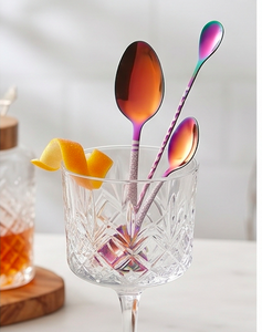 Juego de cubiertos modernos de metal, cuchillo, tenedor, cuchara, cucharilla, con revestimiento multicolor, apto para lavavajillas, para fiestas y utensilios de cocina. - Product Image 4