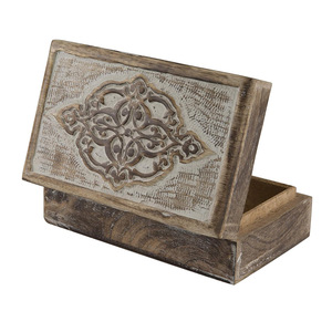 Caja de madera tallada ecológica hecha a mano, organizador decorativo de joyas, almacenamiento de recuerdos para el hogar o la oficina para vendedores en línea - Product Image 2