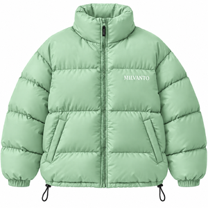 Blouson matelassé personnalisé pour homme, chaud et rembourré, avec col montant, fermeture éclair intégrale, coupe oversize et broderie – Collection Hiver Premium - Product Image 1