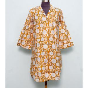 Chemise longue en coton style kimono pour femme : Charme fantaisiste et élégance fluide – Robe décontractée en gros - Product Image 4