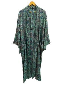 Robe kimono de luxe en soie patchwork, cache-maillot de bain, tenue de nuit, longue robe, kimono indien vintage fait main en soie de sari recyclée - Product Image 5