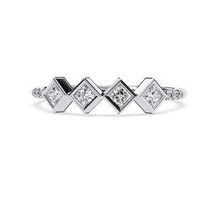 Bague de fiançailles Loista Jewels avec diamant de laboratoire certifié IGI, bague pavée en or avec diamant de laboratoire pour femme, bijoux fins - Product Image 1