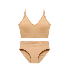 High Quality Women <b>Bikini</b> Briefs Sexy Backless Bras Panty <b>Set</b> Seamless Padded Wireless Comfortable Sports Bra for Women - Product Image 6