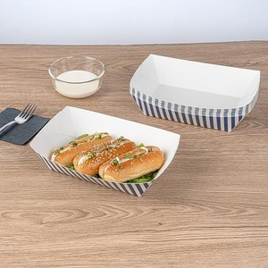 Heavy Duty Food Grade Paper Boats for Fast Food and Cafe Serving 6x10 inch Food <b>Trays</b> Popcorn <b>Chips</b> and Finger Foods Snack <b>Trays</b> - Product Image 3