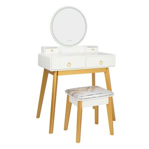 Lampada da camera da letto di lusso con lampada XH regolabile, tavolo da trucco semplice in vero legno in tre colori, toeletta - Product Image 6