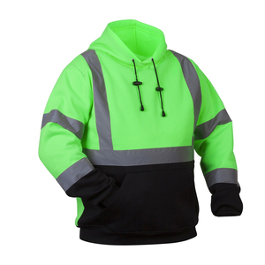Sweat-shirt à logo personnalisé haute visibilité, vêtements de travail réfléchissants pour les ouvriers du bâtiment et des entrepôts, à capuche et manches longues réfléchissantes - Product Image 1