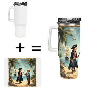 Vaso de acero inoxidable de 40 oz con doble pared aislante y diseño pirata para niños y adultos. - Product Image 1