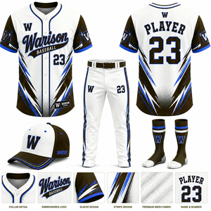 High Quality Baseball Uniform Kit Unisex Softball Sublimation Jersey Pants Socks And Caps Set With Customized Name And Number - Product Image 6