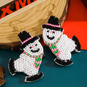 Adornos Navideños Ligeros y Modernos para Niños, Divertidos Muñecos de Nieve con Cuentas, Geométricos, Color Rosa Dorado, para el Día de la Madre - Product Image 3