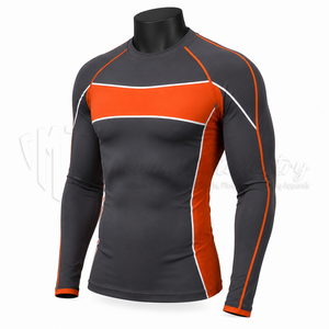 T-shirt de compression à manches longues personnalisé pour homme – Vêtement de sport athlétique pour entraînement MMA, BJJ, gym et fitness - Product Image 3