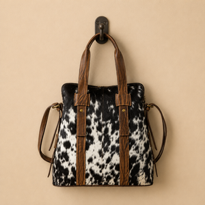 Handcrafted Genuine Hair On Leather Tote Bag for Women Western Cowhide Shoulder <b>Handbag</b> Crossbody Purse Vintage Travel Carry Bag - Product Image 1