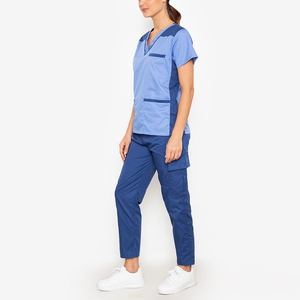 2026 Latest Arrival Unisex High Quality Short Sleeve Stylish Medical Scrubs OEM Nursing Knitted Fabric Wholesale Scrubs Design - Product Image 2