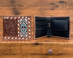 Carteras con cuentas de cuero mecanizadas a mano de alta calidad personalizables, carteras cortas plegables de gran capacidad para hombres, carteras con identificación de monedas en efectivo - Product Image 4