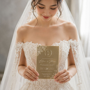 Luxury <b>Mirror</b> Gold <b>Acrylic</b> Wedding Invitation Card – Custom Reflective Wedding Stationery, Wholesale - Product Image 2