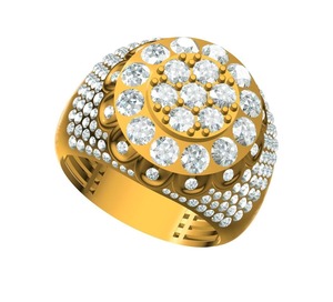 Bague de fiançailles unisexe en argent sterling 925 plaqué or jaune avec moissanite VVS, testée comme un diamant, cadeau de mariage tendance - Product Image 2