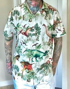 Chemise homme tropicale à manches courtes, imprimé hawaïen, décontractée, boutonnée, motif floral coloré, pour l'été et les vacances - Product Image 1