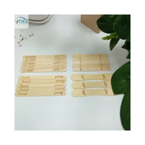 Palitos de paleta de helado de madera planos grabados con sello caliente desechable de grado alimenticio de alta calidad con logotipo
