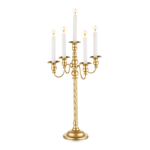 Elegante Candelabro Espiral de Metal Dorado, Alto, para Bodas y Eventos, Centro de Mesa Decorativo para el Hogar, Portavelas en Oferta - Product Image 1