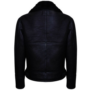 Blouson Bomber Personnalisé VORNEX INDUSTRY en Cuir Véritable Écologique 2026 Noir en Peau de Mouton Hiver avec Col Montant - Product Image 2