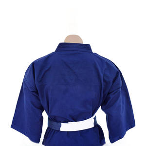 Blue Karate Gi Uniform Set for Adults Unisex Cotton Martial Arts Wear with White Belt and Side Stripes Regular Fit Wholesale - Product Image 5