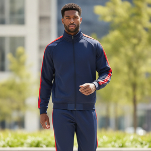 Ensemble de survêtement d'entraînement pour homme en tissu haute densité coupe-vent avec doublure polaire thermique pour la course et le jogging en extérieur en hiver - Product Image 4