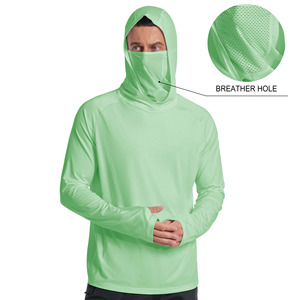 Vêtements de pêche personnalisés sublimés, respirants, UPF 50+, chemises à capuche de pêche pour hommes avec protection UV, manches longues - Product Image 6