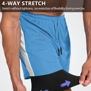 Shorts de sport 2 en 1 pour homme, séchage rapide, polyester, mode premium - Product Image 6