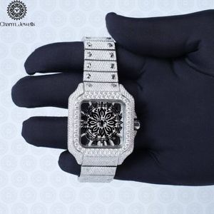 Montre carrée de luxe Charm_Jewells en acier inoxydable, cadran analogique, cristal saphir, mouvement mécanique pour homme, 40 mm, date automatique - Product Image 2