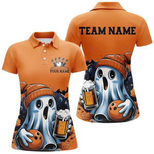 Brillan en la oscuridad para la camisa de polo Sublimación de Halloween 100% algodón de punto Ajuste de gran tamaño Directo de fábrica Venta al por mayor Muestra gratis - Product Image 2