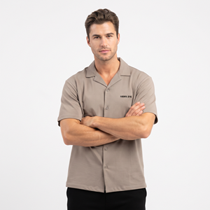 Manufacturing Cotton Boxy Fit Short Sleeve <b>Camp</b> Collar Casual Button Down <b>Shirt</b> Custom Wholesale OEM ODM Manufacturer - Product Image 1