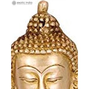 Sculpture de bouddha de médecine bouddhiste tibétaine de 7 pouces faite à la main en laiton avec incrustation complexe pour les cadeaux fabriqués en Inde - Product Image 4