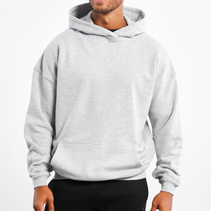 Sweat à capuche surdimensionné pour homme, double couche, 500 GSM, logo uni sur le devant, impression en relief personnalisée, coupe classique, coton de luxe - Product Image 1