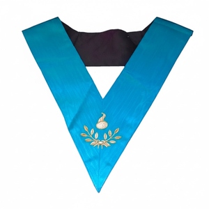 Collier de Steward Rite Français Broderie Machine Soie Naturelle Dentelle Professionnelle Épingle de Sûreté Régalia Cérémoniel Premium - Product Image 4