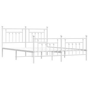 Cadre de lit complet en acier blanc thermolaqué, lit rectangulaire en métal - Product Image 5