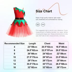 4-16 gonne <span class=keywords><strong>Tutu</strong></span> per danza di natale per bambine vestono Costume da <span class=keywords><strong>Ballerina</strong></span> tuta senza maniche <span class=keywords><strong>con</strong></span> set di cinture - Product Image 6