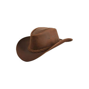Chapeau de cowboy sportif occidental avec grande tête de vache en cuir et velours, accessoires pour l'équitation - Product Image 1