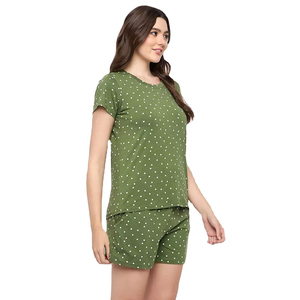 New Design Women's 100% Cotton Knee Length Breathable <b>Twin</b> <b>Set</b> Casual Summer Two-Piece Shirt and Shorts <b>Set</b> - Product Image 4