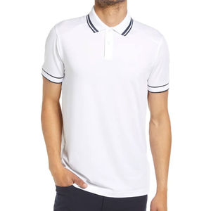 Polos pour hommes de qualité supérieure, 100% coton, coupe ajustée et respirante, avec motif lettres, en vente - Product Image 1