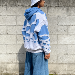 Men Double <b>Layer</b> Hoodie Soft Fleece Pullover with Layered Design Adjustable Hood Casual Streetwear Everyday Comfort Top - Product Image 5