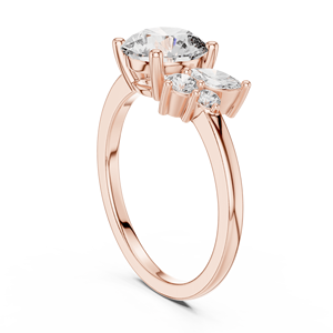 Anillo de Compromiso de Diamantes de Tres Piedras de 1.75 CT, Oro Rosa de 18K, Anillo de Diamantes Cultivados en Laboratorio, Joyería Elegante para Aniversario - Product Image 2