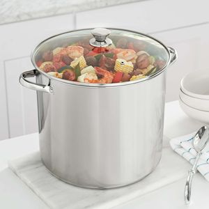 Stainless Steel 20 Quart <b>Stock</b> <b>Pot</b> <b>with</b> Glass <b>Lid</b> 5L Large Soup <b>Pot</b> 304 Steel Double Handle - Product Image 2