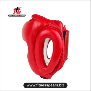 หมวกป้องกันศีรษะสำหรับชกมวย หนัง PU ระบายอากาศได้ดี สีแดงดำ สำหรับผู้ใหญ่ทุกเพศ ขนาดมาตรฐาน ปิดด้วยแถบตีนตุ๊กแก - Product Image 6